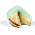 Traditional Fortune Cookies Dipped in Green/White Chocolate