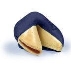 Traditional Fortune Cookie Dipped in Royal Blue/White Chocolate