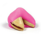 Traditional Fortune Cookies Dipped in Pink/Strawberry Chocolate