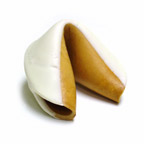 Baby Giant Fortune Cookie Dipped in White Chocolate