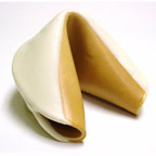 Giant Fortune Cookie Dipped in White Chocolate