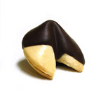 Traditional Fortune Cookies Dipped in Dark Chocolate