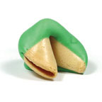 Traditional Fortune Cookies Dipped in Green/Mint Chocolate