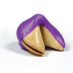 Traditional Fortune Cookies Dipped in Violet/White Chocolate