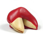 Traditional Fortune Cookies Dipped in Red/White Chocolate