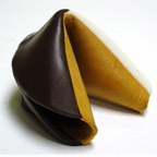 Giant Fortune Cookie Double Dipped in White/Dark Chocolate
