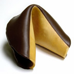Giant Fortune Cookie Dipped in Dark Chocolate