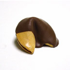 Traditional Fortune Cookies Dipped in Milk Chocolate